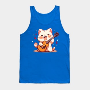 cat play guitar Tank Top